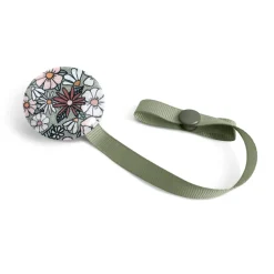 Pacifier Clip - Green Flower