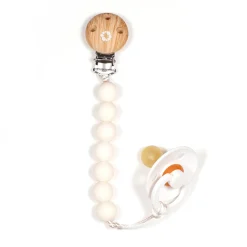 Pacifier-Clip Moon Wood White