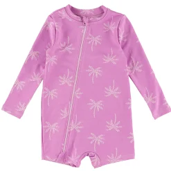 Palm Tress Long Sleeve Swimsuit 3-24m