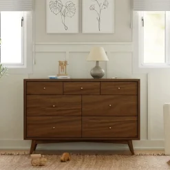 Palma 7-Drawer Double Dresser - Natural Walnut