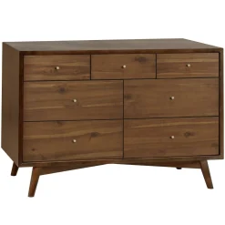 Palma 7-Drawer Double Dresser - Natural Walnut