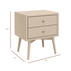Palma Nightstand with USB Port Assembled - Taupe