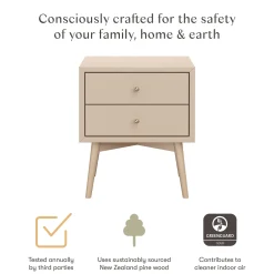 Palma Nightstand with USB Port Assembled - Taupe