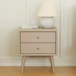 Palma Nightstand with USB Port Assembled - Taupe