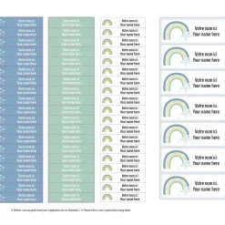 Peel And Stick Name Labels Rainbow - Blue