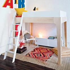 Perch Double Loft Bed - Natural/ White