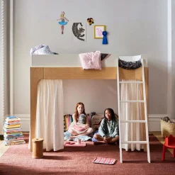 Perch Double Loft Bed - Natural/ White