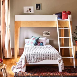 Perch Twin Bunk Bed - Natural/ White