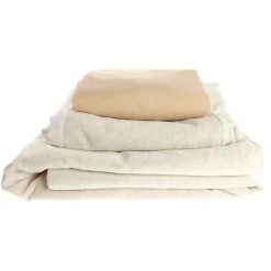 3-Piece Crib Bedding Set - Beige Linen Look