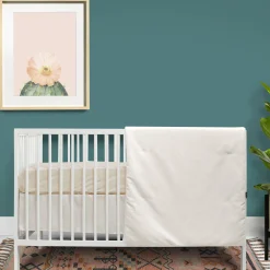 3-Piece Crib Bedding Set - Beige Linen Look