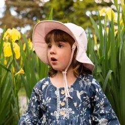 Pink Stripe Uv Coton Hat 0-24m