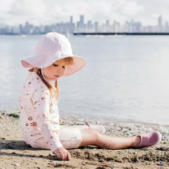 Pink Stripe Uv Coton Hat 0-24m