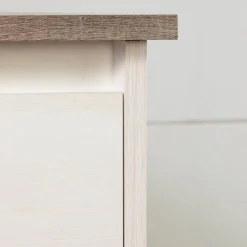 Plenny 6-Drawer Double Dresser Storage Unit - White Wash and Oak