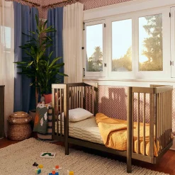 Pogo 8-in-1 Convertible Crib with All-Stages Conversion Kits - Natural Walnut