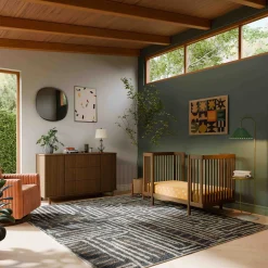 Pogo 8-in-1 Convertible Crib with All-Stages Conversion Kits - Natural Walnut