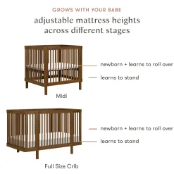 Pogo 8-in-1 Convertible Crib with All-Stages Conversion Kits - Natural Walnut