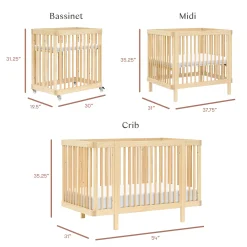 Pogo 8-in-1 Convertible Crib with All-Stages Conversion Kits - Honey