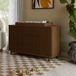 Pogo Tambour Assembled Dresser - Natural Walnut