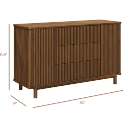 Pogo Tambour Assembled Dresser - Natural Walnut