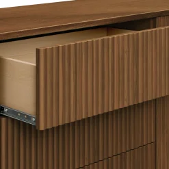 Pogo Tambour Assembled Dresser - Natural Walnut