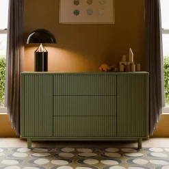 Pogo Tambour Assembled Dresser - Olive