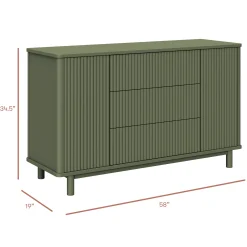 Pogo Tambour Assembled Dresser - Olive