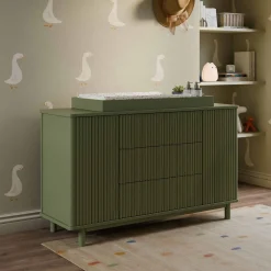 Pogo Tambour Assembled Dresser - Olive
