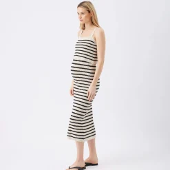 Pointelle Knit Nursing Dress
