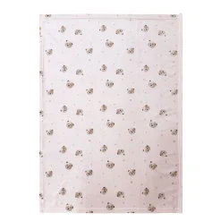 Printed Plush Blanket With Socks - Pink