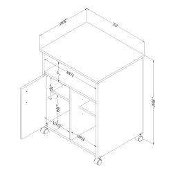 Printer Cart - Axess Pure White