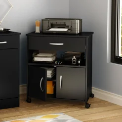 Printer Cart on Wheels - Axess Pure Black