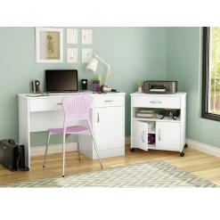 Printer Cart on Wheels - Axess Pure White