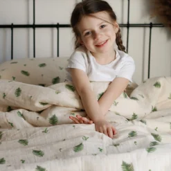 Quilted Comforter & Pillowcase - Muslin Fern
