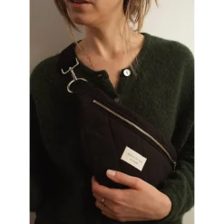 Quilted waist bag-Black/Black