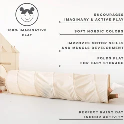 Recycled Fabric Play Tunnel - Beige