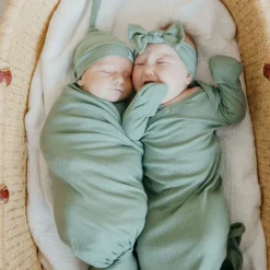 Rib Knit Blanket - Clover