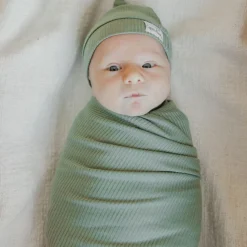 Rib Knit Blanket - Clover