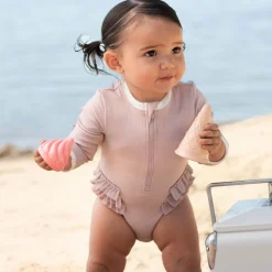 Ribbed Long Sleeve Uv Swimsuit 0-24m