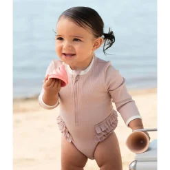 Ribbed Long Sleeve Uv Swimsuit 0-24m