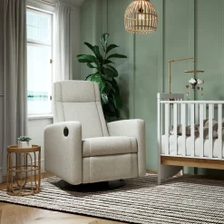 Rocking and Swivel Armchair Nelly - Breather Driftwood / Black