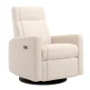Rocking and Swivel Armchair Nelly - Beyond Sheep Cream / Black - Motorized Electric