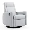 Rocking and Swivel Armchair Nelly - Arlo Heather Silver / Black