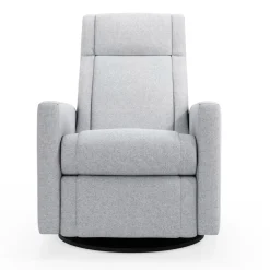 Rocking and Swivel Armchair Nelly - Arlo Heather Silver / Black