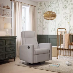 Rocking and Swivel Armchair Nelly - Arlo Heather Silver / Black