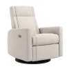 Rocking and Swivel Armchair Nelly - Arlo Pearl / Black - Motorized Electric