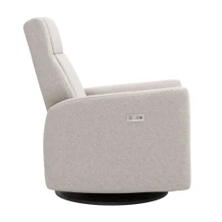 Rocking and Swivel Armchair Nelly - Arlo Pearl / Black - Motorized Electric