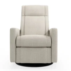 Rocking and Swivel Armchair Nelly - Nubia Ivory / Black