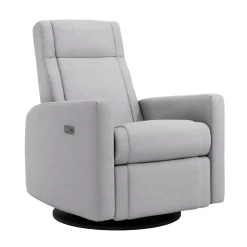 Rocking and Swivel Armchair Nelly - Como Dove Grey / Black - Motorized Electric
