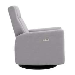 Rocking and Swivel Armchair Nelly - Como Dove Grey / Black - Motorized Electric