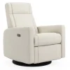 Rocking and Swivel Armchair Nelly - Henequen Stain-resistant fabric - Motorized Electric